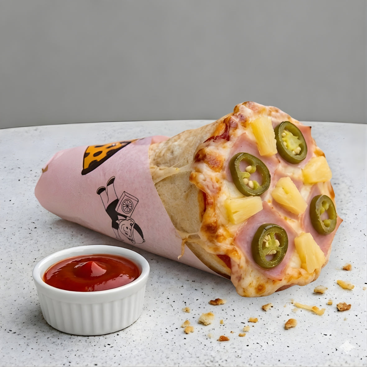 Cono Pizza Spicy Hawaiano
