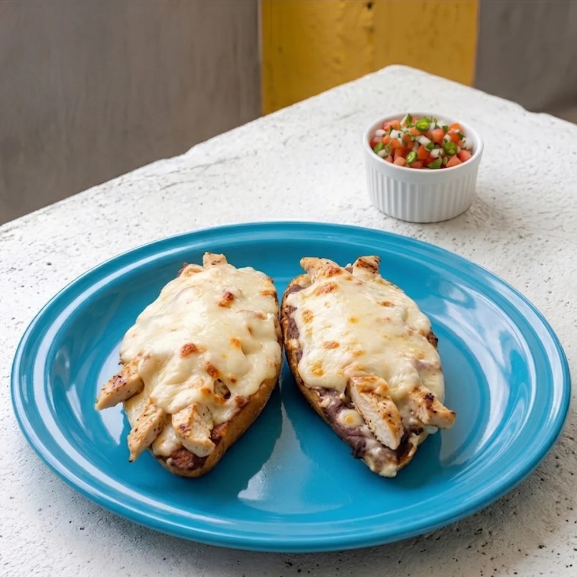 Molletes Fajitas de Pollo